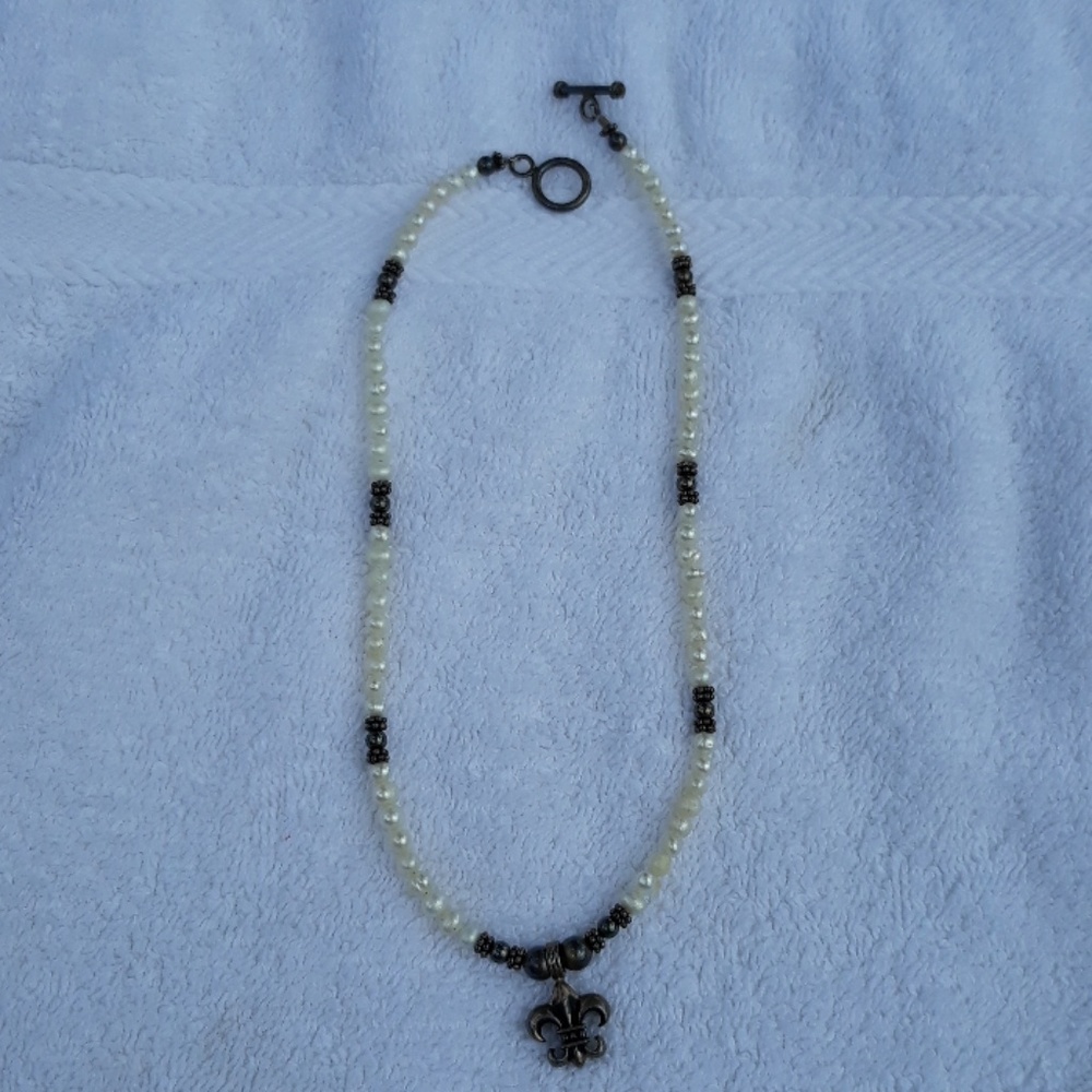 Fleur- De- Lis Pearl Necklace